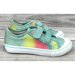 KEDS GLITTERY CANVAS SNEAKERS Little Girl Size 11 BLUE / PINK / YELLOW‎
